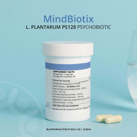 MindBiotix Lactobacillus plantarum PS128 — 60 Billion CFU (60 Capsules) - Supernutrition101