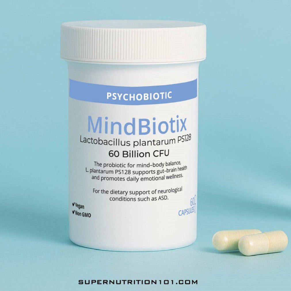 MindBiotix Lactobacillus plantarum PS128 — 60 Billion CFU (60 Capsules) - Supernutrition101