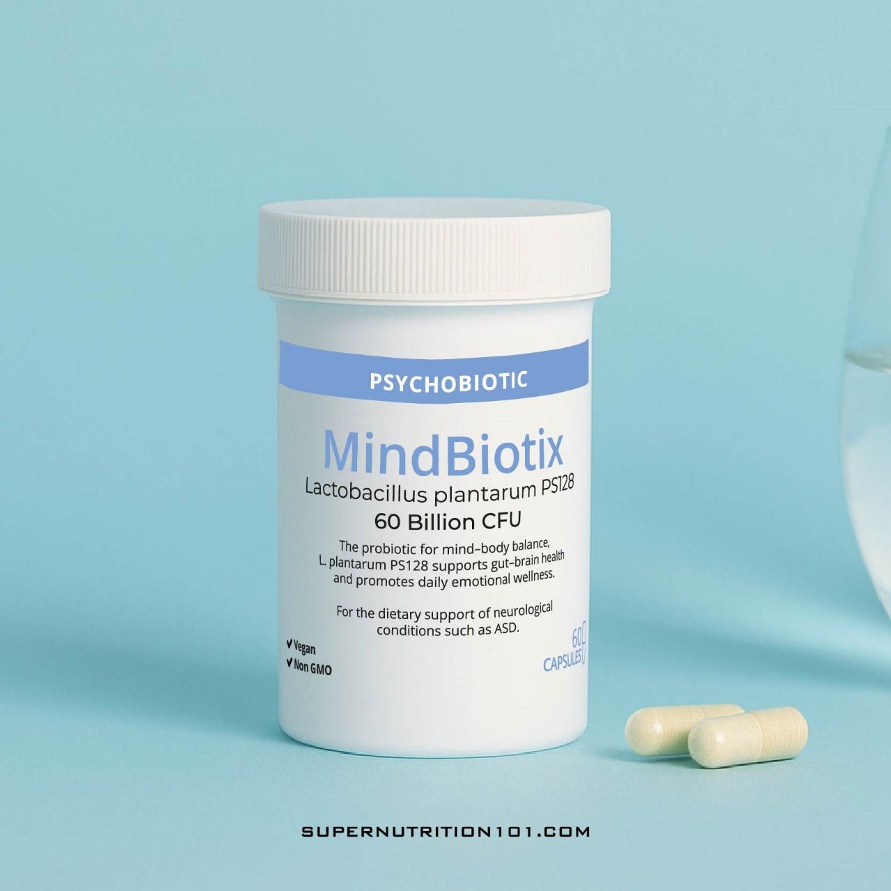 MindBiotix Lactobacillus plantarum PS128 — 60 Billion CFU (60 Capsules) - Supernutrition101