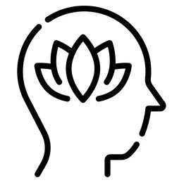 Outline of a head with a lotus flower inside on a white background